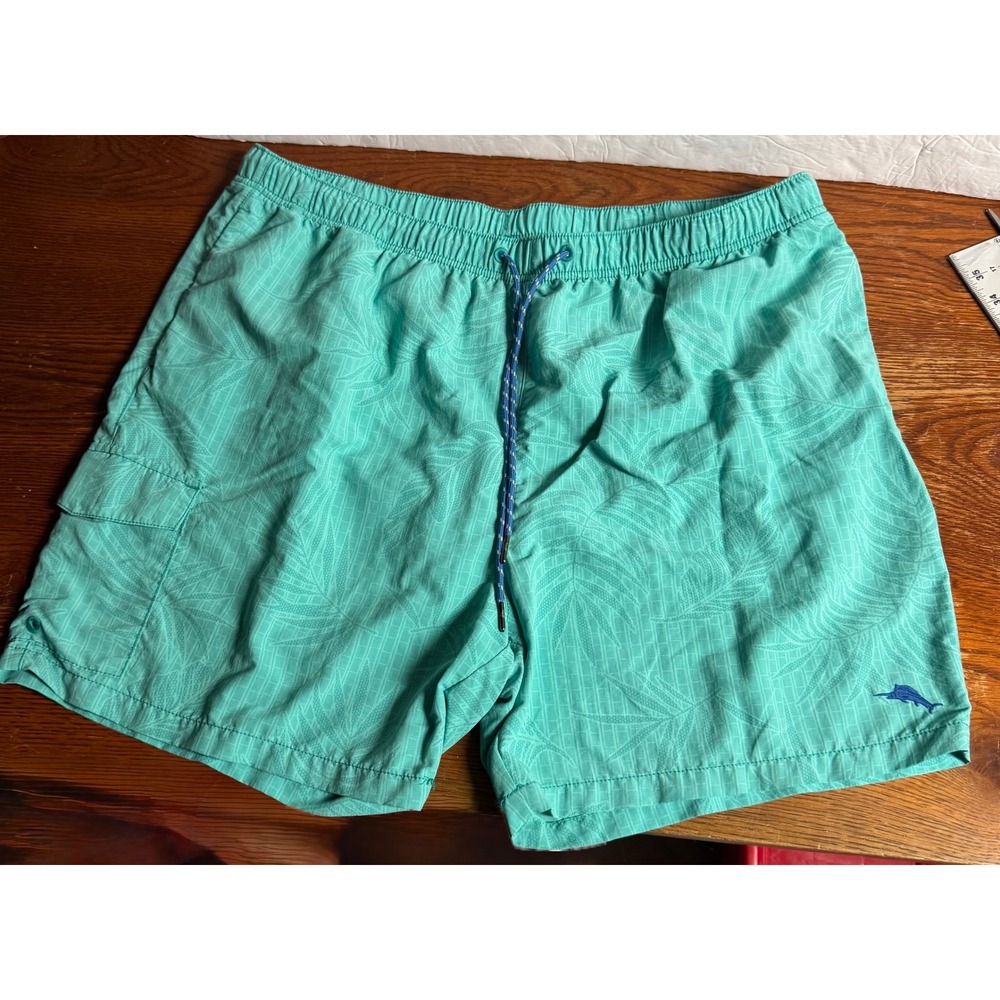 Tommy Bahama Relax Mens XXL‎ Swim Trunks Aqua Green Tropical Palm